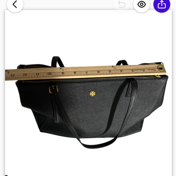 Tory Burch Black Leather Tote Bag - Picture 13 of 14